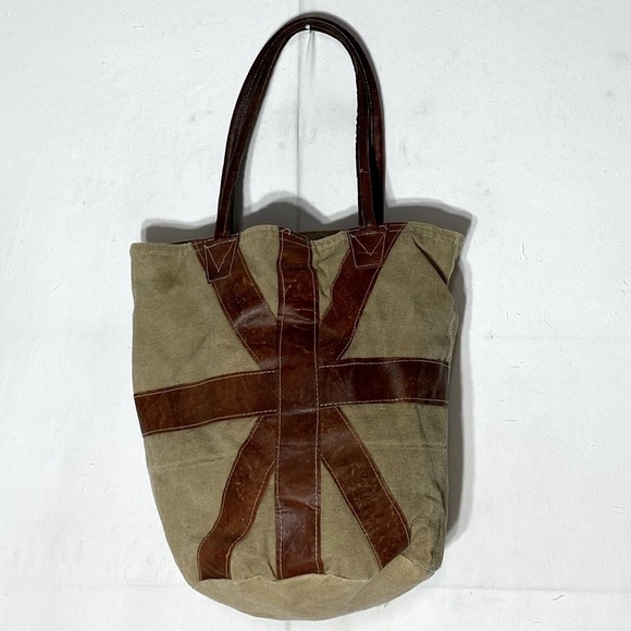 5/$25 Canvas Boho Hobo Bag Tote Shoulder Bag With Leather Straps And Star Design - Picture 12 of 12